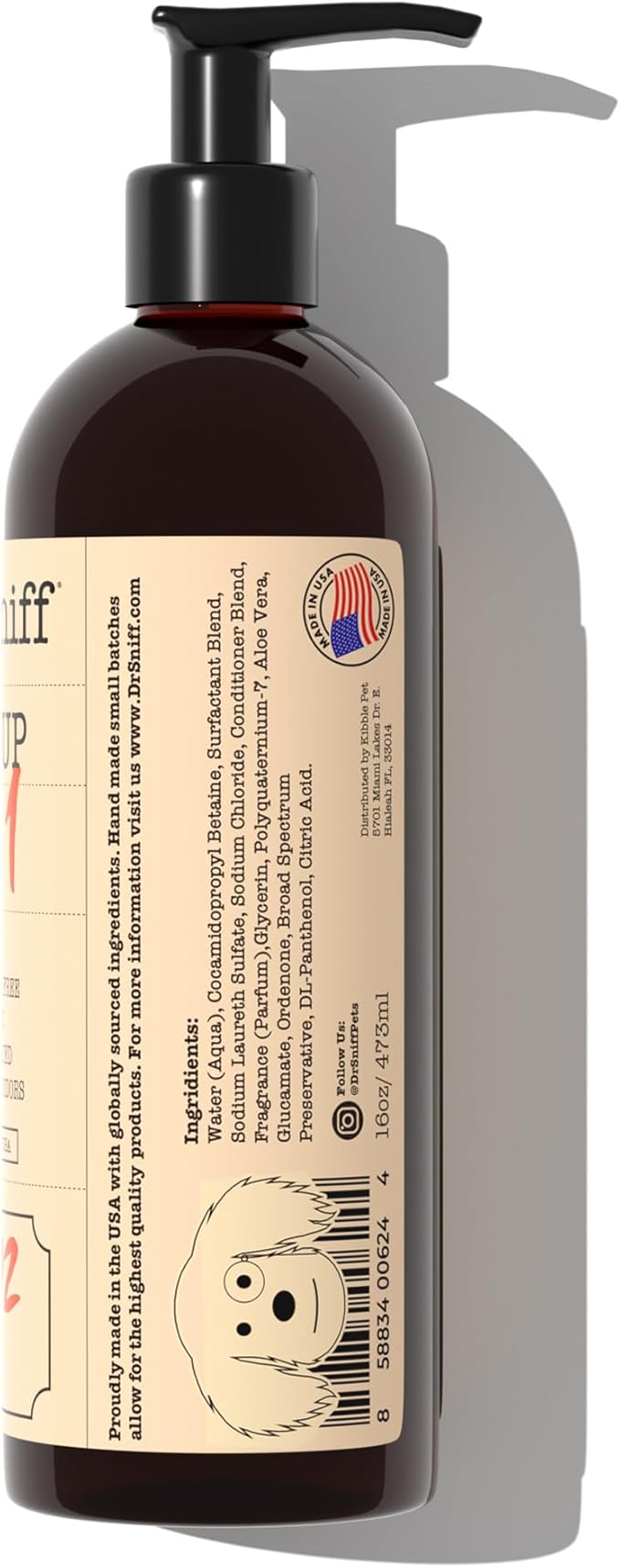 Dr. Sniff 2-in-1 Pet Shampoo & Conditioner, Ultimate Grooming Treatment for Dog & Cat Hair, Freshens Scent, Made in The USA, Perky Pup Scent, 16 Oz-PurrikoPets