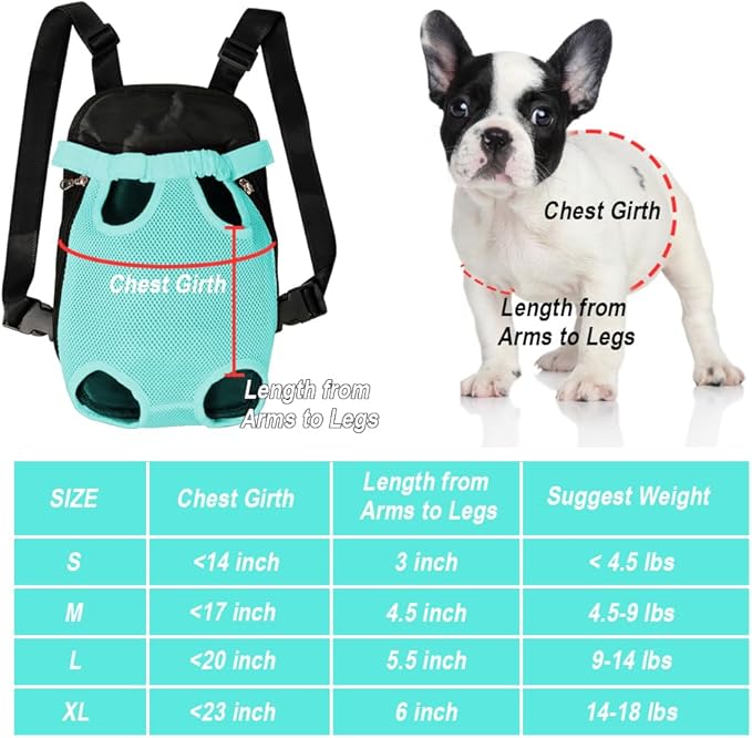 FEimaX Dog Carrier Backpack Pet Legs Out Front Cat Travel Bag, Adjustable Puppy Backpacks Carriers Hands-Free for Small Medium Dogs Cats Hiking Traveling Camping Daily Walking-PurrikoPets