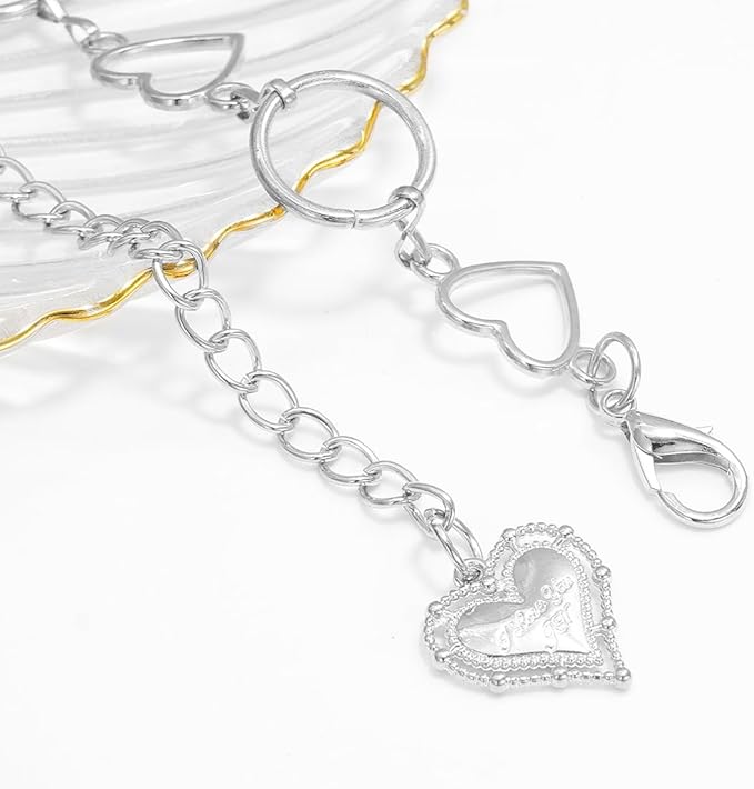 Metal Waist Chain Women - Love Hearts Pendant Adjustable Link Belt