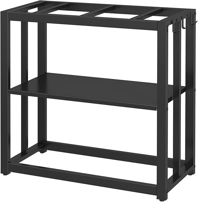 30.7" W x 13" Inch for 20-29 Gallon Long Fish Tank Stand With Storage Shelf, Aquarium Stand With Hooks,Heavy Duty Metal Turtle Reptile Tank Stand, Easy Assemble-PurrikoPets