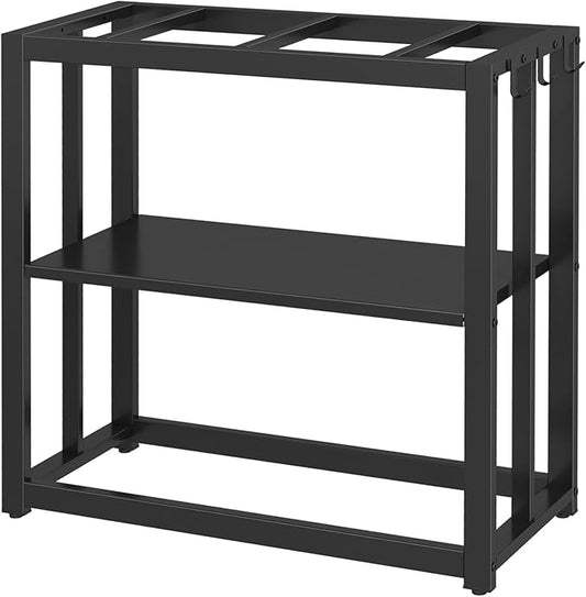 30.7" W x 13" Inch for 20-29 Gallon Long Fish Tank Stand With Storage Shelf, Aquarium Stand With Hooks,Heavy Duty Metal Turtle Reptile Tank Stand, Easy Assemble-PurrikoPets