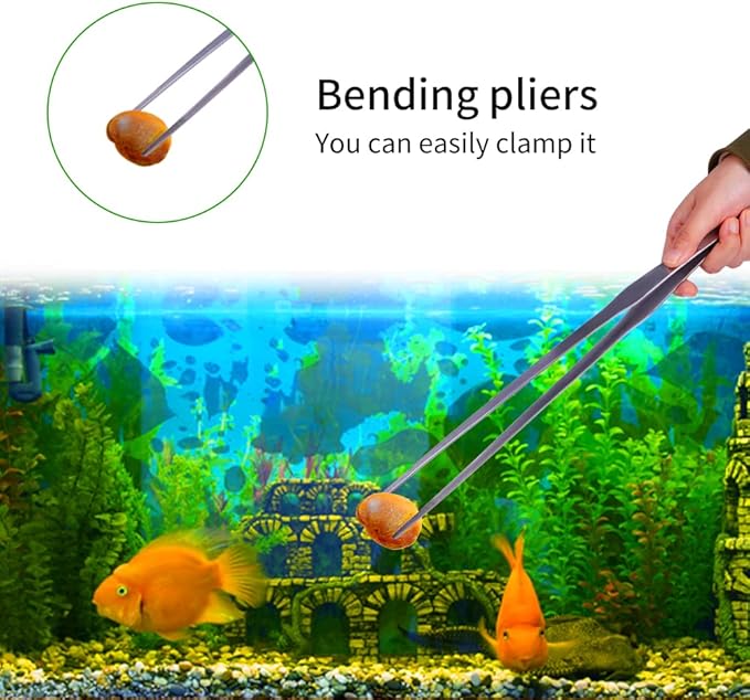 Extra Long Handle Aquarium Tweezers Serving Tongs Feed clamp,2 Pack Stainless Steel Straight and Curved Tweezers Set for Fish Tank Plants Reptile Feeding Tongs（15 Inchs）-PurrikoPets