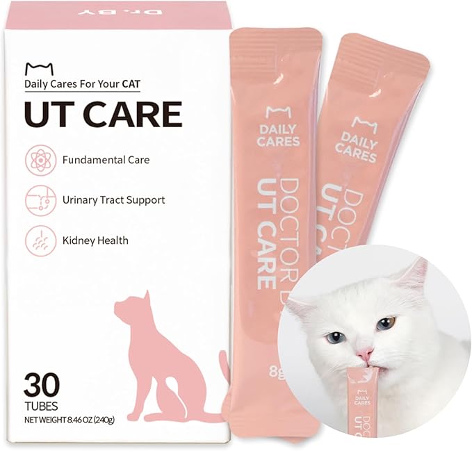 Dr.by UT Care Cat UTI Kidney Support Urinary Supplement Cranberry Treatment for Cats Renal Health with Pacran, Quercetin, Taurine lickable Formula Individually Packaged (1 Pack)-PurrikoPets