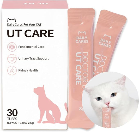 Dr.by UT Care Cat UTI Kidney Support Urinary Supplement Cranberry Treatment for Cats Renal Health with Pacran, Quercetin, Taurine lickable Formula Individually Packaged (1 Pack)-PurrikoPets