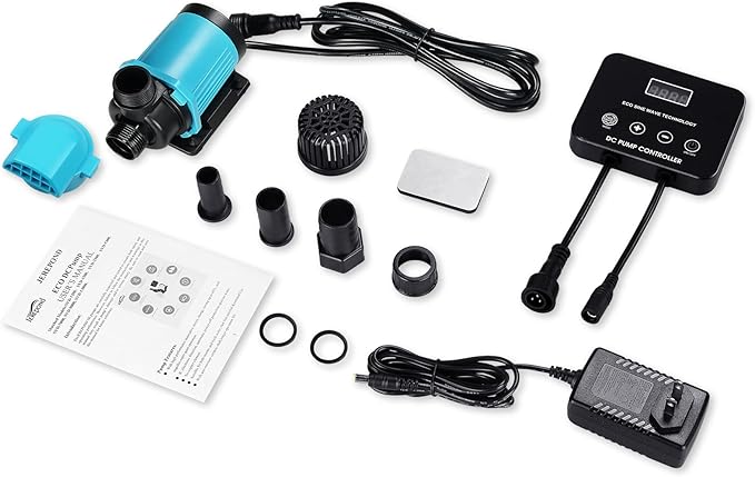 660GPH Aquarium Return pump with LCD display controller, DC 24V 25W aquarium pump for saltwater freshwater aquarium,fish tank,sump,20 speeds ECO Quiet Submersible and inline pump-PurrikoPets