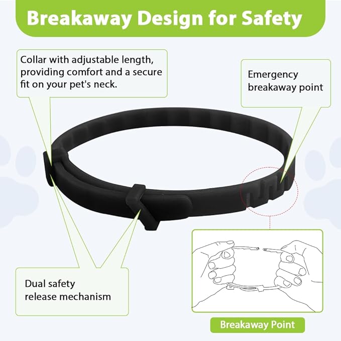 4 Pack Flea and Tick Collar for Cats, Natural Plant Oil Formula Cat Flea Collar Provides 32-Month Protection for Flea Tick Prevention, Waterproof & Adjustable Cat Flea Treatment for Most Cats-PurrikoPets