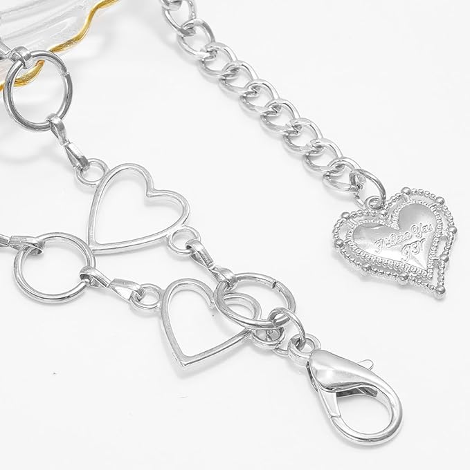 Metal Waist Chain Women - Love Hearts Pendant Adjustable Link Belt