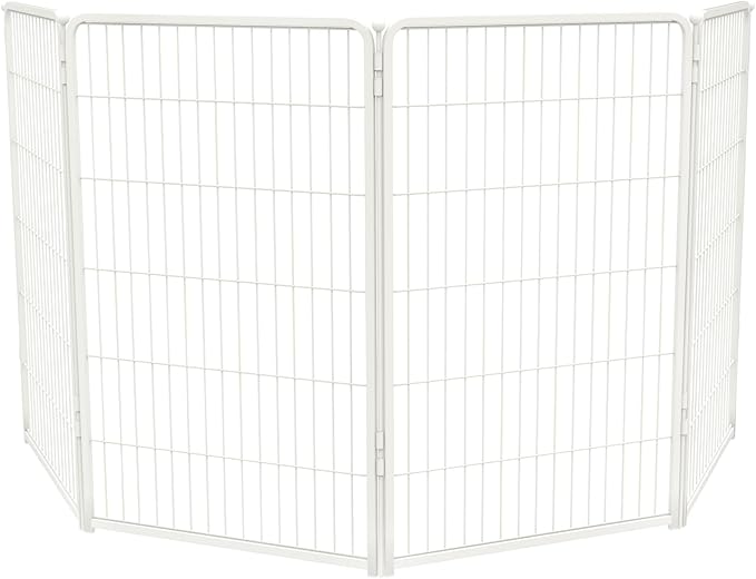 FXW Homeplus Unleashed Indoor Dog Playpen - Stress-Free and Safe Play, Heavy Duty 45 Inch 4 Wire Panels Dog Pen for Large Dogs, White│Patented-PurrikoPets