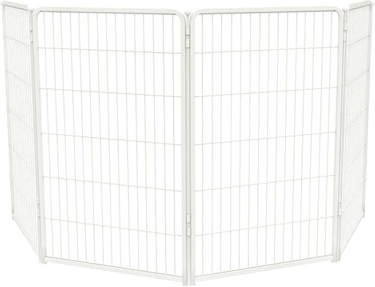 FXW Homeplus Unleashed Indoor Dog Playpen - Stress-Free and Safe Play, Heavy Duty 45 Inch 4 Wire Panels Dog Pen for Large Dogs, White│Patented-PurrikoPets