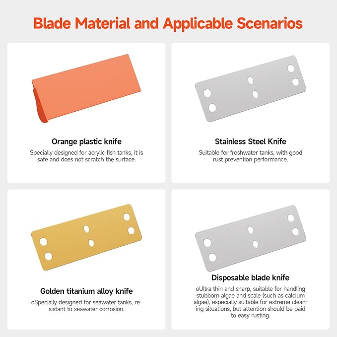 Elyron Dual Scraper Magnetic Aquarium Cleaner,Strong Magnetic Fish Tank Cleaner & Aquarium Algae Scraper for Glass/Acrylic Tanks (Small for ≤1/2" (12mm) Thick Glass)-PurrikoPets