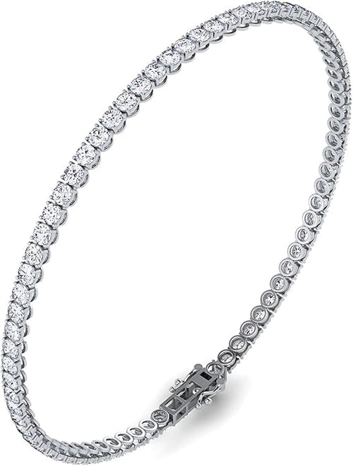0.50-15 Carat Lab Grown Classic Diamond Tennis Bracelet 4 Prong Setting Luxury Collection (F-G Color, SI Clarity) Length- 7 Inch