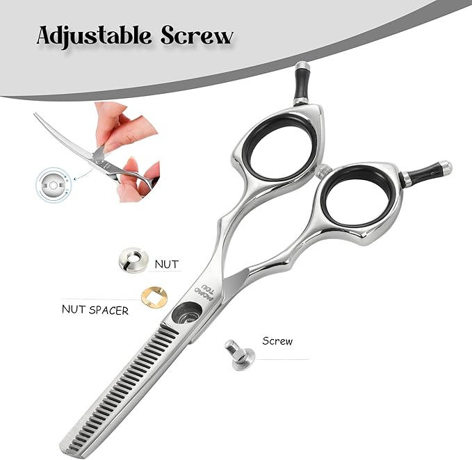 Dog Grooming Scissors 5 inch Small Thinning Scissors Super Light Professional 440C Stainless Steel Pet Shears for Trimming Face and Paws Nose Ear Easy Use.-PurrikoPets