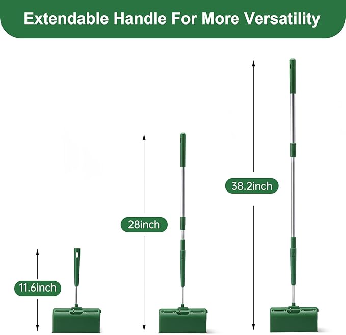 Floor Lint Rollers Pet Hair Extra Sticky with Retractable Long Handle,Large Cat Dog Hair Remover Laundry Clothes Carpet Furniture,6.3 inches Wider with 640 Sheets Giant Lint Remover Brush for Couch-PurrikoPets