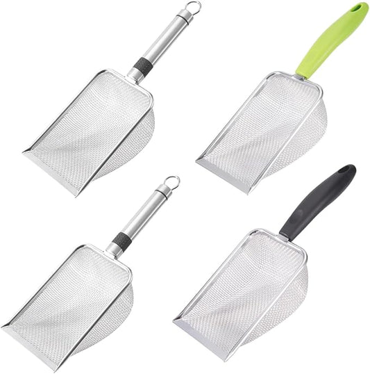 4PCS Reptile Scooper,Litter Cleaner Corner Scoop, Reptile Sand Fine Mesh,Cat Little Scoop, Bearded Dragon Sand Shovel,Pet Poo Shovel Scooper (4PCS Shovels)-PurrikoPets