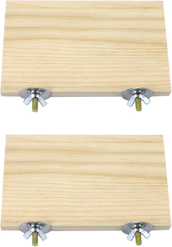 2pcs Bird Perch Platform Flat Stand Beak Paw Grinding Wood for Parrot Parakeet Cockatiel Lovebird Conure Finch Budgie-PurrikoPets