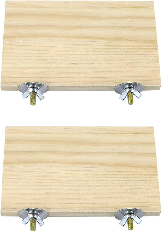 2pcs Bird Perch Platform Flat Stand Beak Paw Grinding Wood for Parrot Parakeet Cockatiel Lovebird Conure Finch Budgie-PurrikoPets
