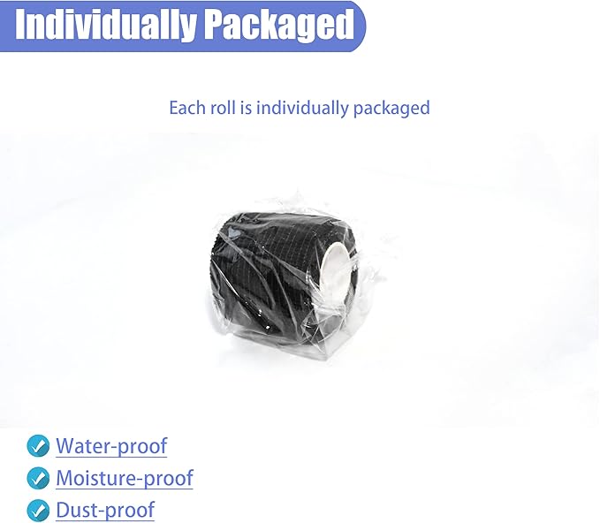 9 Pack 2" x 5 Yards Self Adhesive Bandage Wrap Self Stick Wrap for Ankle, Wrist, Finger, Sports, Breathable Cohesive Vet Tape for Pets (Black)-PurrikoPets