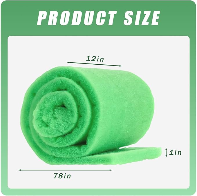 2PC Aquarium Filter Media Floss - 12"x78" (13ft per Roll) Total 12ft - 1" Thick Premium Polyester Filter Pad for Fish Tank - Mechanical Filtration, Crystal Clear Water, Fits Most Filters-PurrikoPets