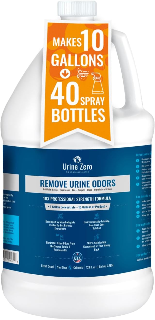 10X Concentrate – Professional Strength Pet Odor Eliminator | Bio-Enzyme Cleaner for Dog & Cat Urine | Makes 10 Gallons for Artificial Grass, Carpet, Patios & Kennels | Pet Safe-PurrikoPets