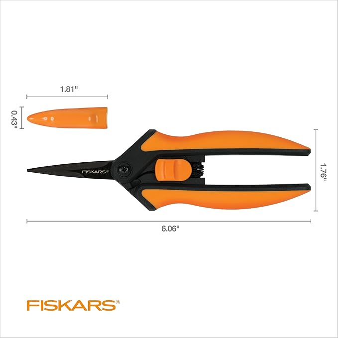Fiskars 6" Pruning Scissors (2-Pack) for Flowers, Buds, Weeds and Small Plants, Garden Snips with Resin Resistant Nonstick Stainless Steel Blades, Gardening Trimmers with Comfortable Handle-PurrikoPets