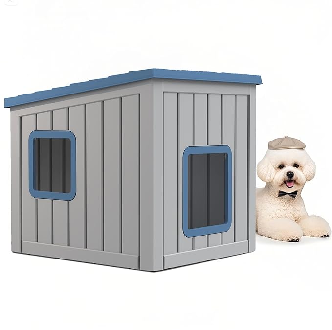 DRATO Dog House Indoor and Outdoor with Weatherproof Roof Removable Floors for Small to Middle Sized Dogs Easy to Assemble-PurrikoPets
