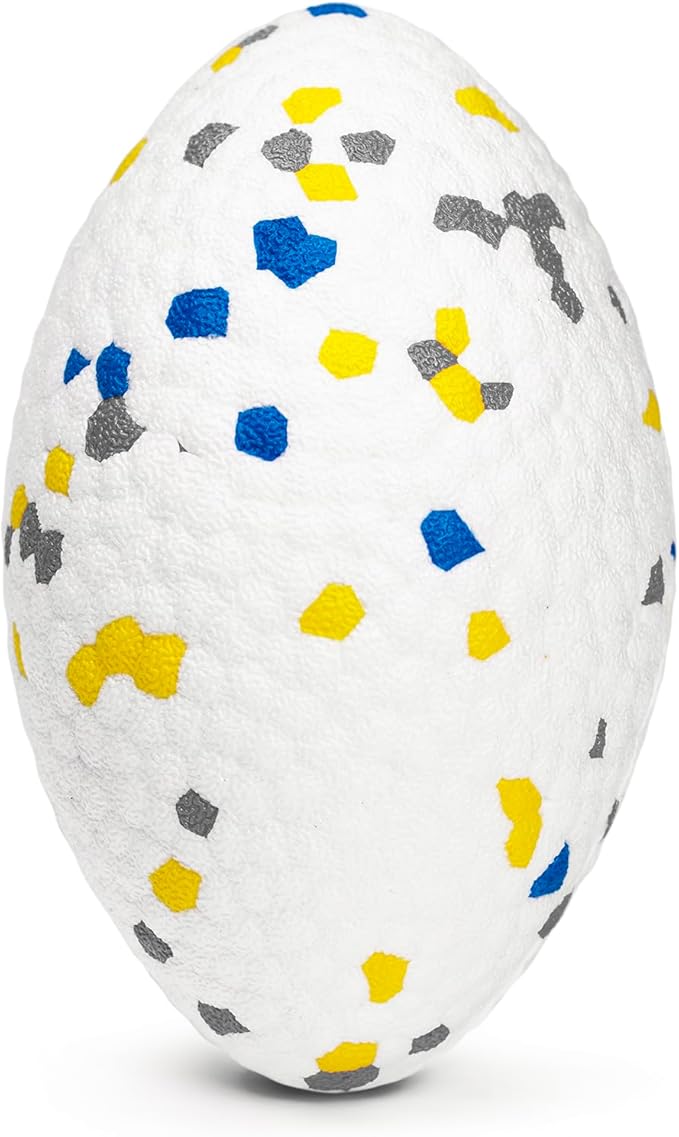 4.72" Indestructible Large Rugby Balls for Aggressive Chewers Durable Olive Bouncy Interactive Football Toy for Dogs Fetch Game Lightweight Floating Outdoor Training, White-PurrikoPets