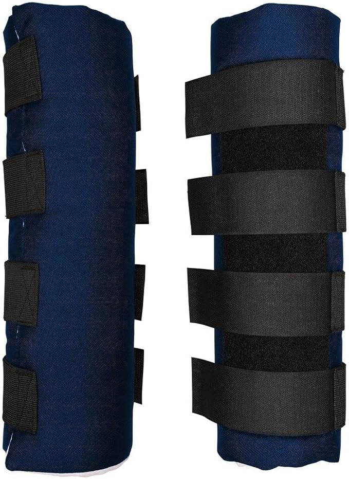 Dura-Tech Quick Wrap No Bow Leg Wraps for Horses | Size 14" | Color Navy | Exceptional Leg Coverage | Versatile Use | Secure and Easy Application | Sold in Pairs-PurrikoPets