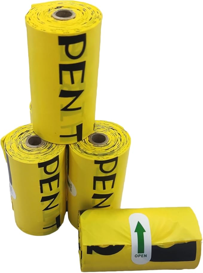 Dog Poop Bag, Biodegradable, Waste Bags with Dispensers, Guaranteed Leak Proof and Extra Thick, Certified Home Compostable, Plant-Based Dog Waste Bags, Eco-Friendly, 240 counts 16 rolls (Yellow, 16)-PurrikoPets