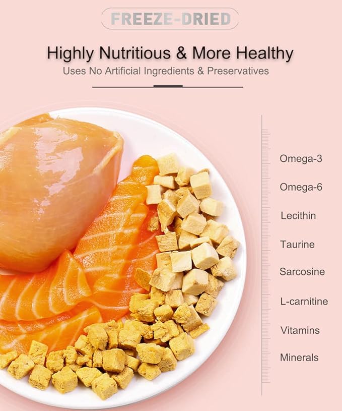 Freeze Dried Chicken Cat & Dog Treats –15OZ Chicken Meat - High Protein, Bite-Sized, Training Treats Snacks-PurrikoPets