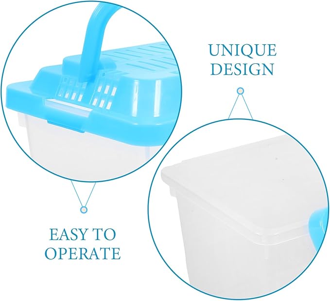 FRCOLOR Plastic Turtle Fish Tank Pet Fish Tank Small Aquarium Plastic Goldfish Aquarium Habitat Acrylic Reptile cage reptisoil terrariums Handheld Feeding Box Household-PurrikoPets