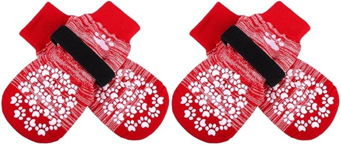 EXPAWLORER Anti Slip Dog Socks to Prevent Licking Paws, Dog Shoes for Hot Pavement, Dog Booties for Small Medium Large Senior Dogs, Traction Control Boots & Paw Protectors for Hardwood Floors-PurrikoPets