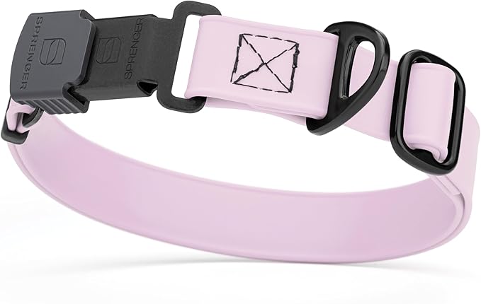 Dogline Biothane Waterproof Dog Collar with Herm Sprenger Stainless Steel Quick Release Buckle – Heavy Duty Tactical Durable Collar for Dogs – Comfortable and Safe Pet Collar, W 3/4" L 12-19", Pastel-PurrikoPets