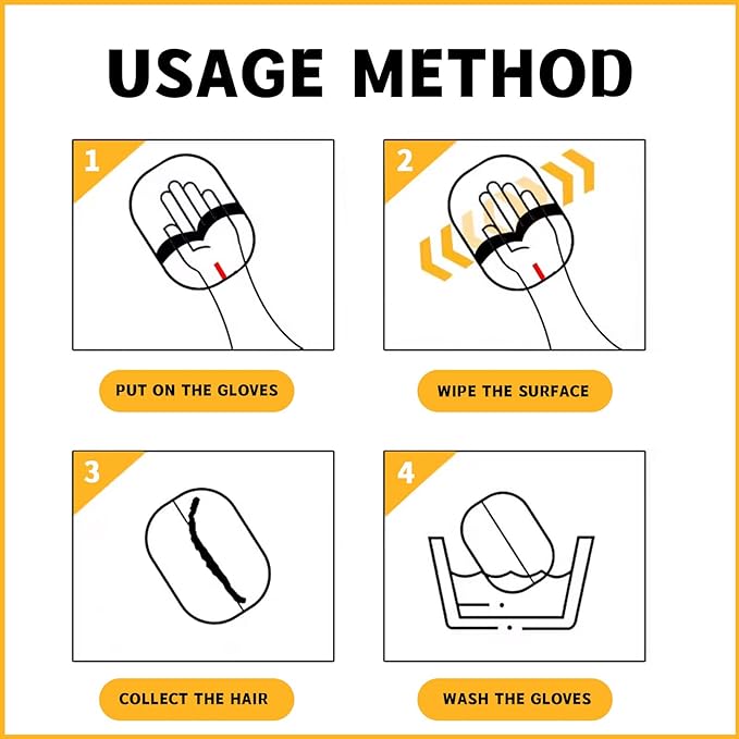 2PCS Electrostatic Pet Hair Removal Gloves,Pet Hair Removal Tool,Reusable Cat & Dog Hair Remover for Carpet,Couch,Furniture,Car Seat,Cat Grooming Gloves-PurrikoPets