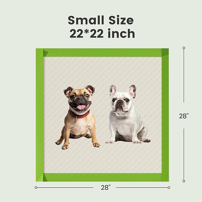 Gardner Pet Dog Pee Pads Rugular 22"x22", Thicker ECO Green Small Disposable Puppy Training Pads Super Absorbent Full Edge-Wrapping Pad for Dogs, Puppies, Doggies, Cats-(40 Count)-PurrikoPets
