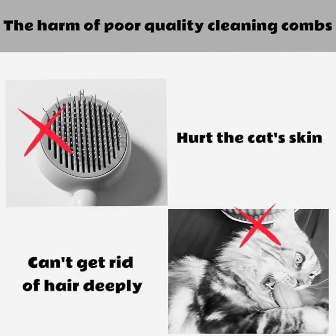 2Pcs Cat Tongue Comb, Pet Grooming Brush, Hair Massage Tool for Cats, Suitable for Short-haired, Long-haired, Kittens, Pet Cleaning Supplies-PurrikoPets