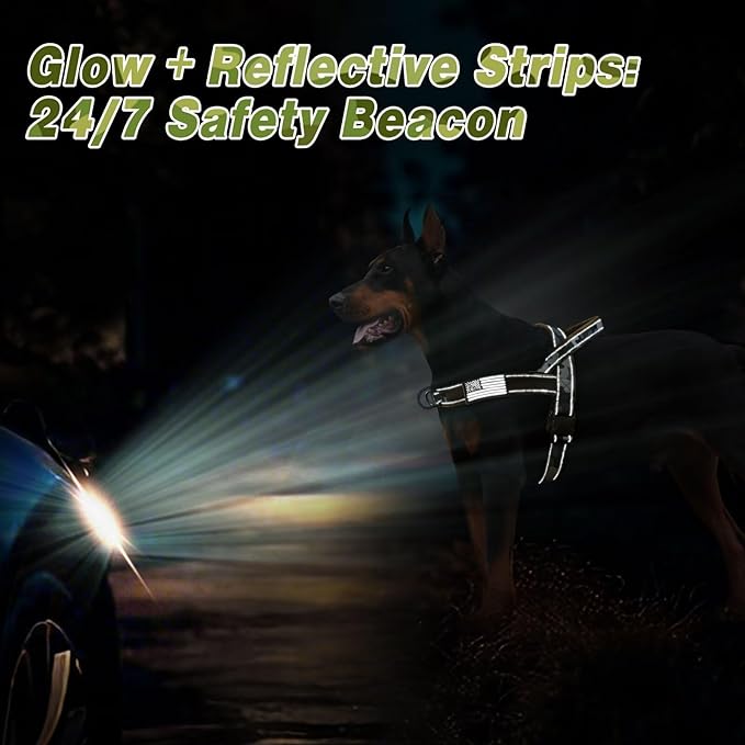 Forestpaw No Pull Dog Harness - Soft Flannel Padded Tactical Dog Vest Harness with Quick Release Buckle, Adjustable Reflective Pet Harness for Large Dogs Walking Training,Green Camouflage L-PurrikoPets