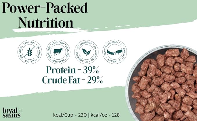 Freeze Dried Raw Dog Food - Premium Beef Flavor with High Protein and Grain Free Dog Food for Small or Large Breeds and Picky Eaters - Versatile as Meal Topper, Snack, and Treats, 5 Oz-PurrikoPets