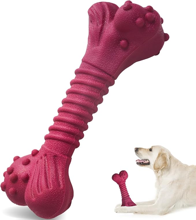 Dog Toys for Aggressive Chewers, Dog Toys for Medium Large Dogs, Natural Rubber Dog Chew Toys with Beef Flavor, Indestructible Chew Toys for Aggressive Chewers (Purple)-PurrikoPets