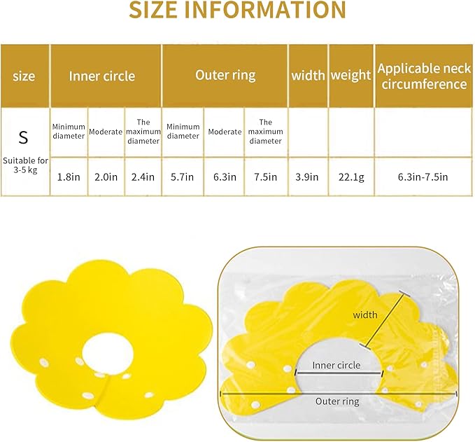 3-Piece Cat Recovery Collar Set - Sunflower Neck Cat Cone Anti-Licking Collars to Prevent Biting & Scratching (Pink, Orange, Yellow, S)-PurrikoPets