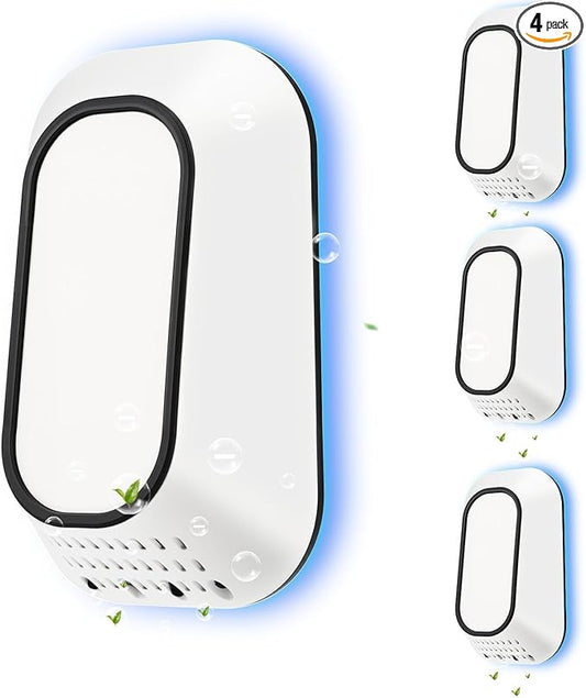 Air Ionizers for Home With 4 Negative Ion Output Heads,Ionizer Air Purifier Plug in With Backlight,Quiet and Energy-Saving, Ideal Air Cleaners for Bedroom,Office,Living Room and Pet Room(4)-PurrikoPets