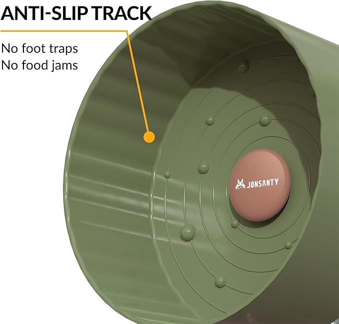 9.5" Silent Hamster Wheel, Non-Slip Track, Exercise, Release Stress, Relieve Anxiety, Adjustable Height Stand, for Syrian Dwarf Hamster, Gerbil, Mice, Other Small Medium Sized Pets, Green-PurrikoPets