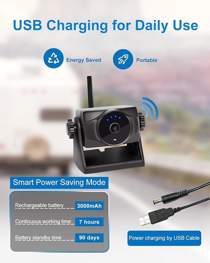 1080P Magnetic Wireless Backup Camera, 90 Days Standby Rechargeable Battery, Waterproof Rear/Front View Camera for Hitching Boat Trailer Horse Pickup RV Car for iPhone iPad Android-PurrikoPets