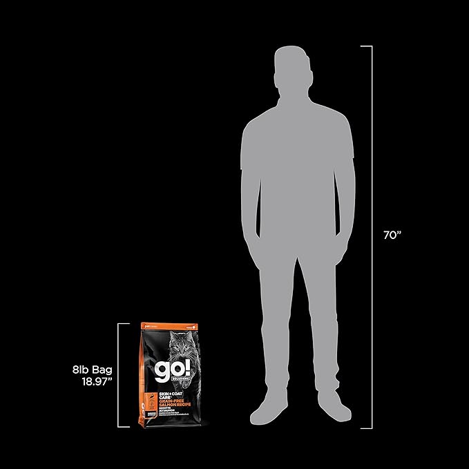 Go! Solutions Skin + Coat Care, Grain-Free Dry Cat Food, Salmon Recipe, 8 lb Bag-PurrikoPets