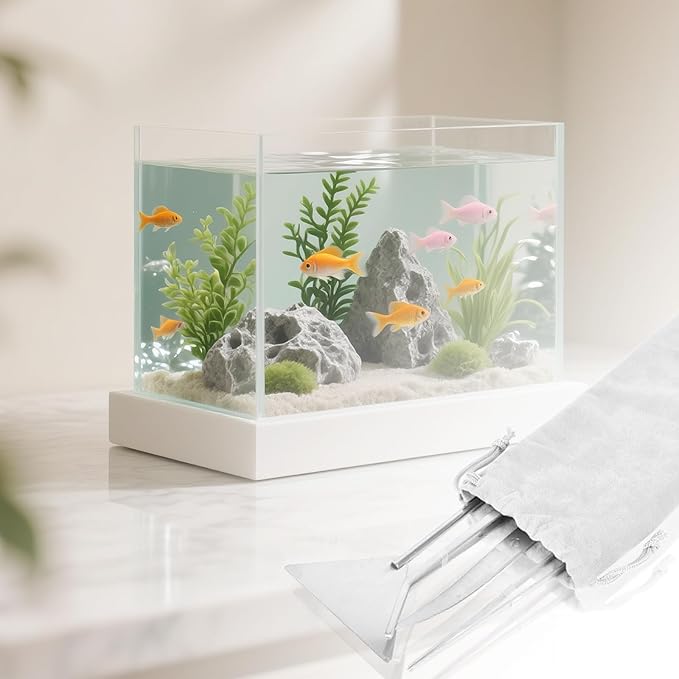 15Inch Extra Long Design Aquarium Aquascaping Tool Stainless Steel Aquascape Tools Kit 4 in 1 Anti-Rust Fish Tank Starter Kit with Long Tweezers Scissors Spatula for Aquarium Plants (Silver)-PurrikoPets