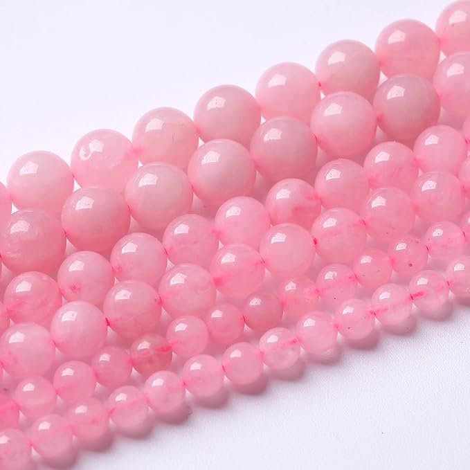 8mm Natural Rose Quartz Beads Pink Energy Crystal Round Loose Beads for Jewelry Making DIY Bracelets 15" 45pcs