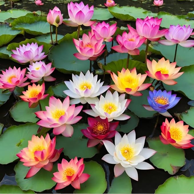 160 Sacred Lotus Seeds for Planting in Water Mixed Flower Color Pink Red White Yellow Multicolor Aquatic Nelumbo nucifera Bonsai Bowl Lotus Seed Lily Ponds Feature Water Gardens (160, Lotus Seed)-PurrikoPets