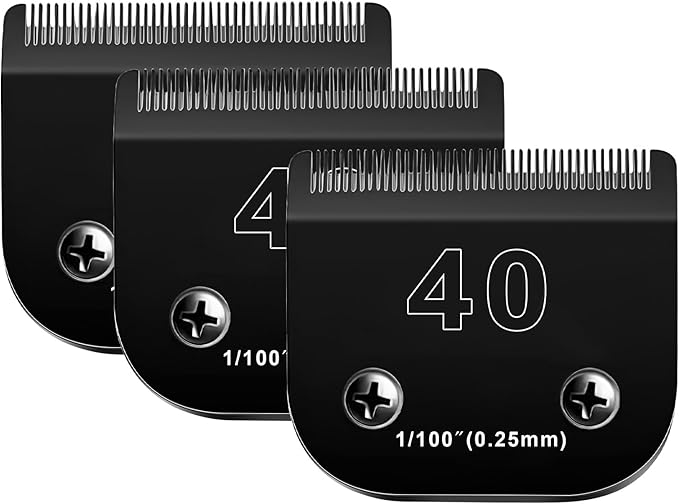 3PACK 40 Blades Dog Grooming Blades Compatible with Ainds/Oster A5/Wahl KM-10 Series Dog Clippers,Detachable Clipper Replacement Blade，Black-PurrikoPets
