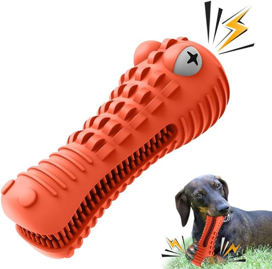 Dog Toys for Aggressive Chewers Large Medium Breed, Indestructible Dog Toothbrush Chew Toys, Squeaky Interactive Tough Extremely Durable, Dogs Toys to Keep Them Busy-PurrikoPets