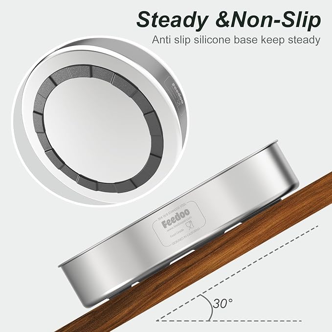 2Pack Slow Feeder Dog Bowls, Double-Layer Food-Grade Stainless Steel, Heavy Duty with Non-Slip Rubber Base, 2Cups Capacity for Small and Medium Dogs to Slow Down Eating-PurrikoPets