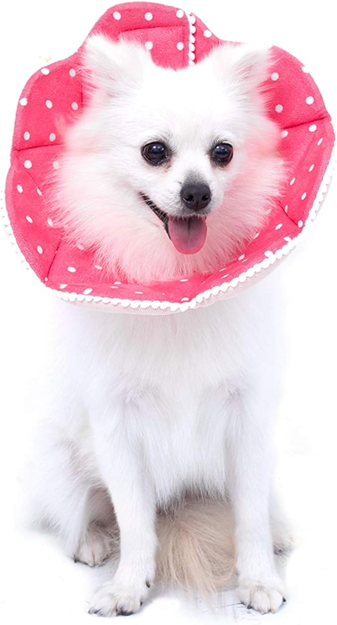 Adjustable Dog Cat Cone,Soft Recovery Cat Cone Collar,Dog Protective Collar for Cats,Puppy and Small Dogs,Pink-PurrikoPets